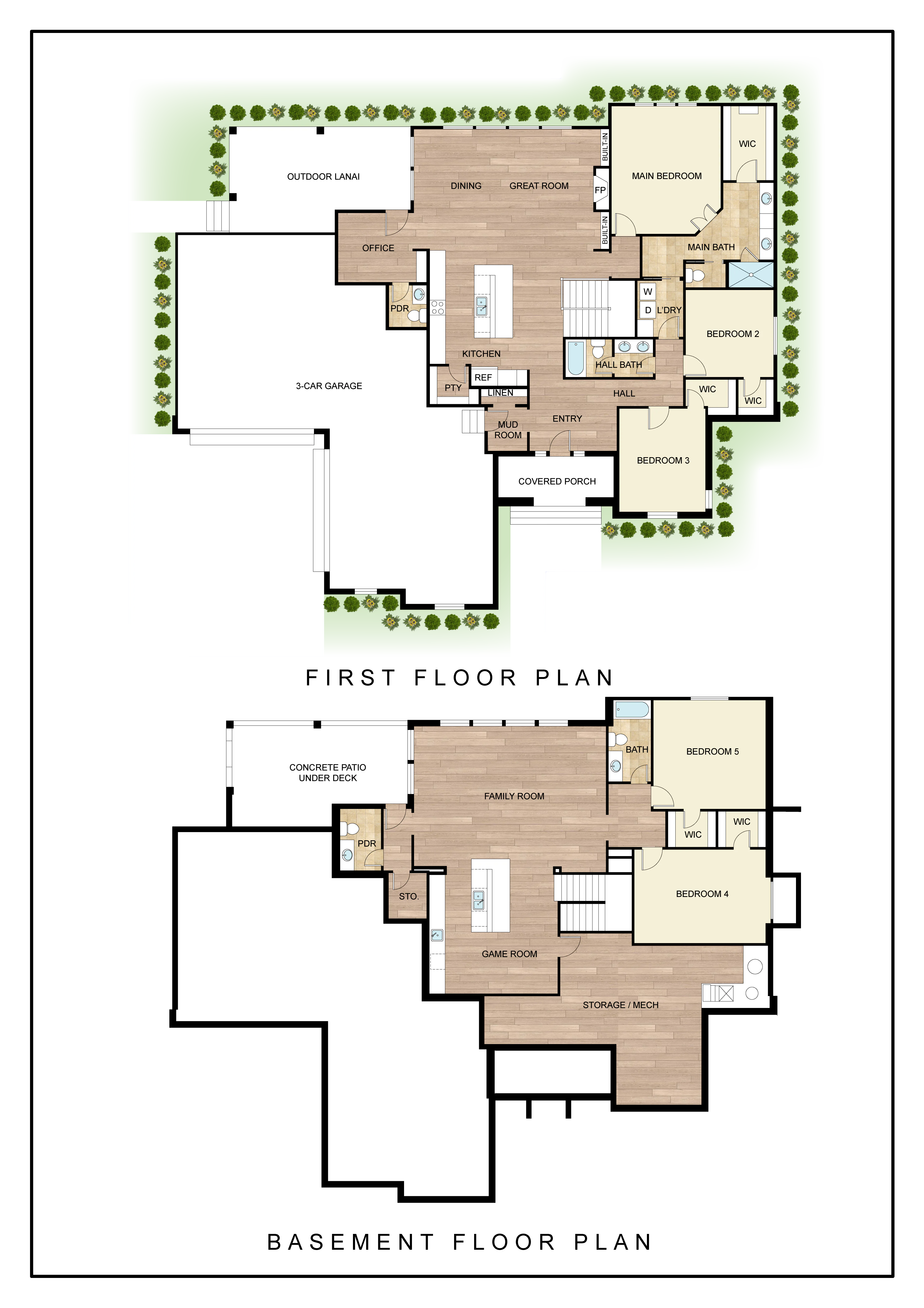 Floor plan for luxury lake home in Wichita, KS.