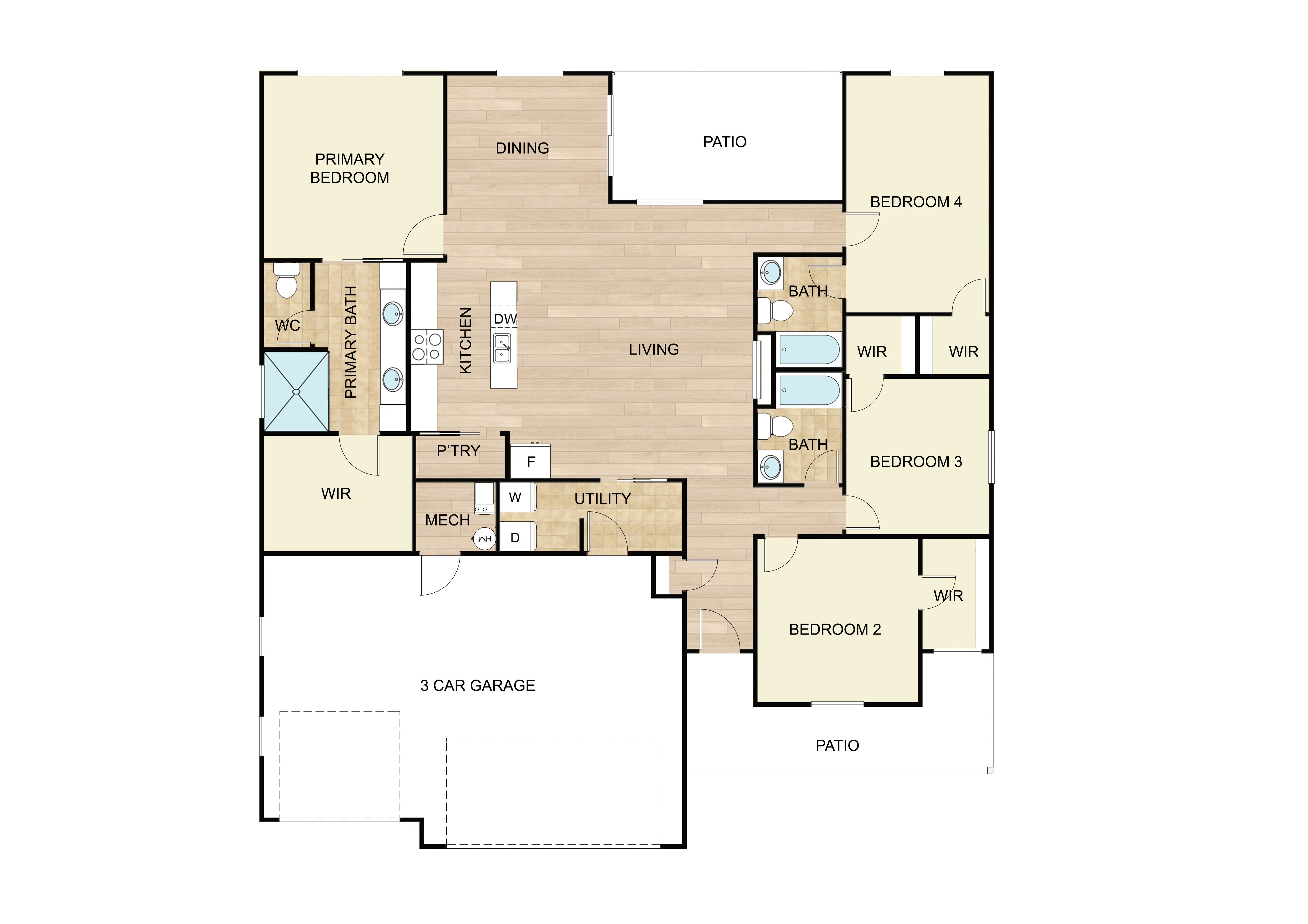 New home floor plan by McConnell Air Force Base in Wichita, KS for sale.
