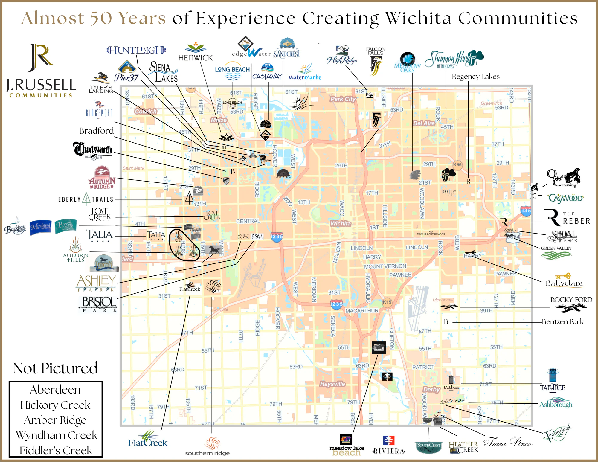Wichita, Kansas area map of communities.