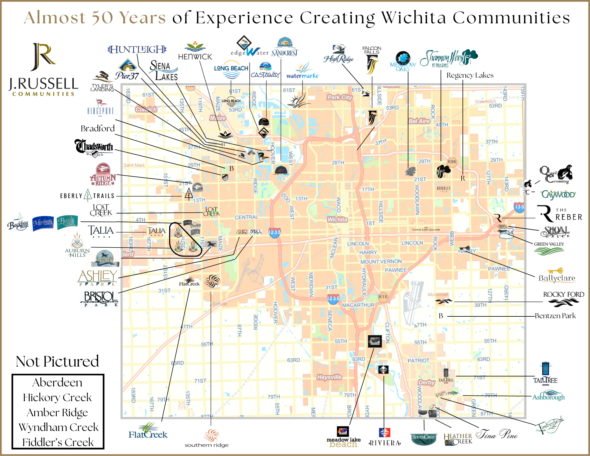 Wichita, Kansas area map of communities.