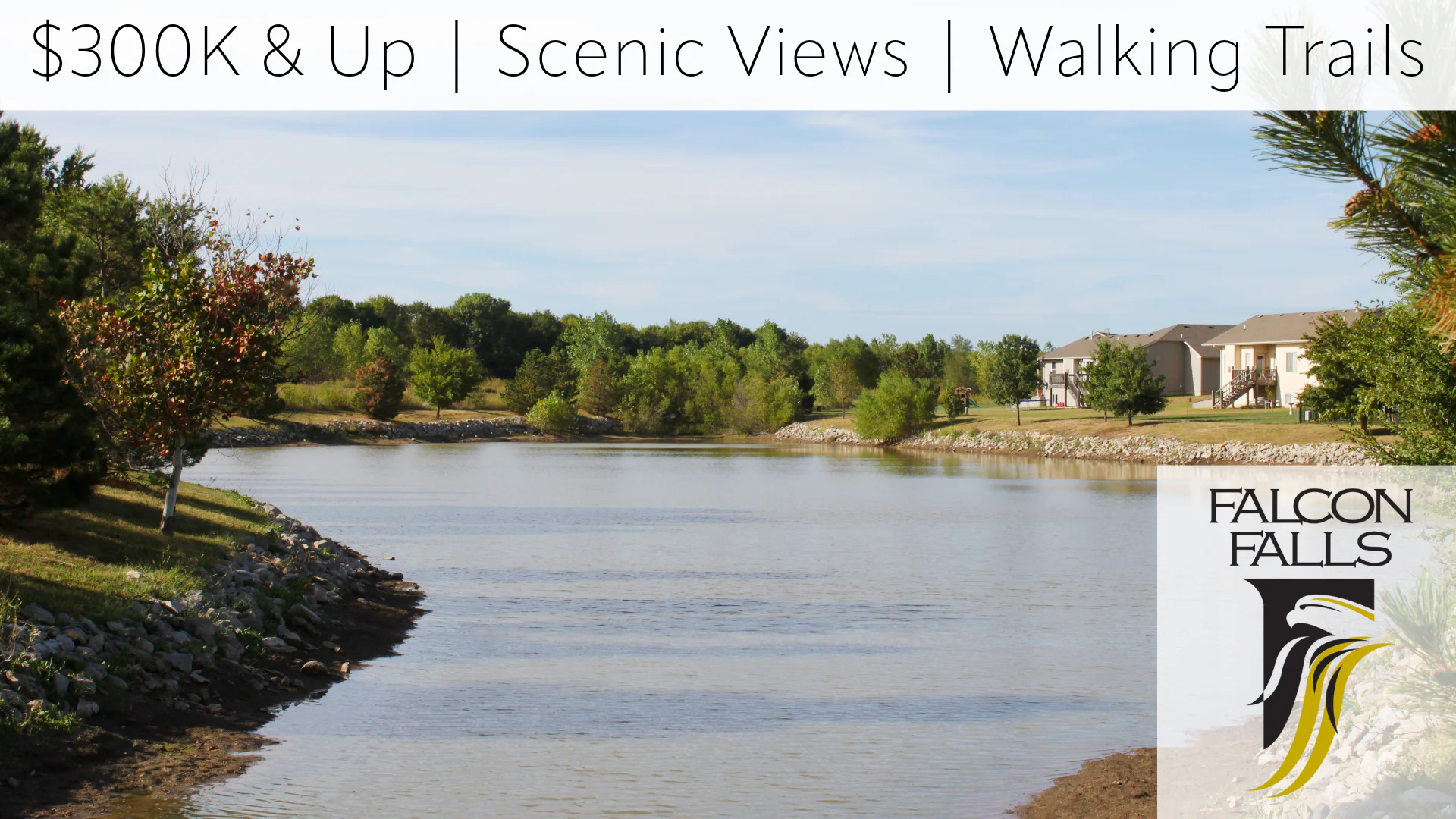 Falcon Falls new homes for sale in Wichita, KS, with nature trails and pool